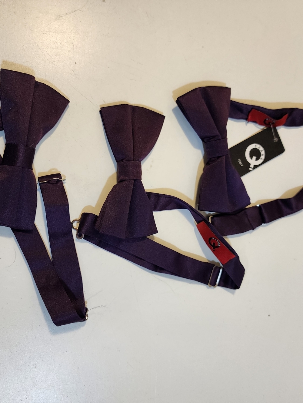 Q Brand Men's Purple Bow Tie - Adjustable Formal Accessory NWT